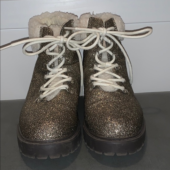 glitter hiking boots